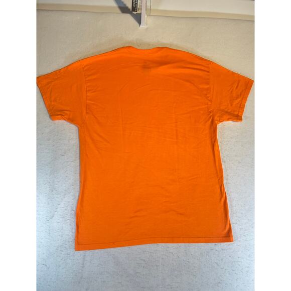 Hanes Comfort Blend Safety Orange T-Shirt Men's Large Cotton/ Poly 50/50 Hunting - Picture 3 of 6